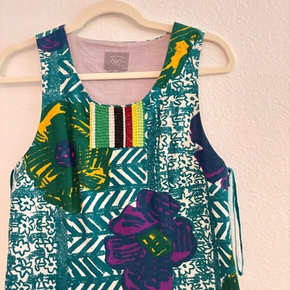 Anthropologie Vanessa Virginia Embroidered Tropical Print Dress - Size 6 - Picture 3 of 6
